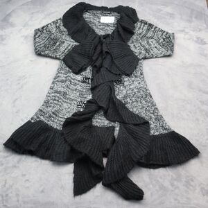 Kessler sweater dress Women S/M Gray Black Ruffle Boho
